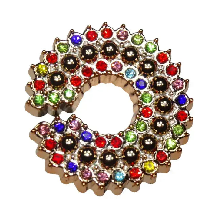 Shoe charm - Gems in gold round