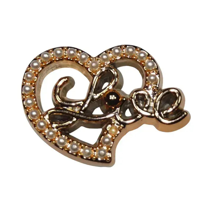 Shoe charm - Pearl heart LOVE
