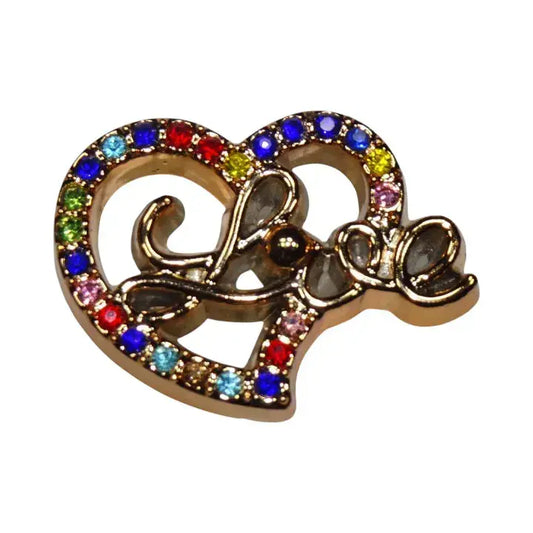 Shoe charm - Gem heart LOVE