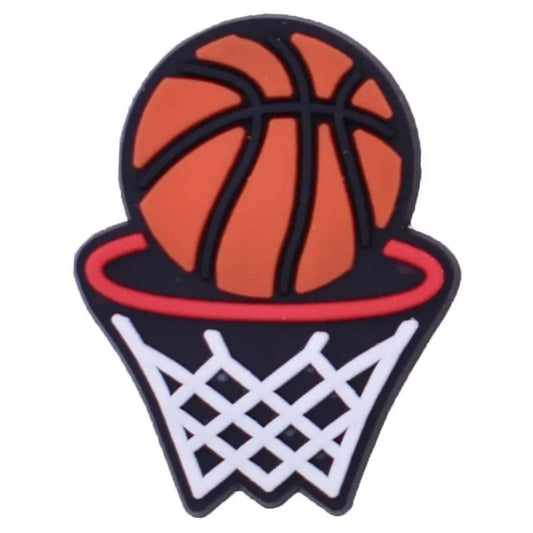 Basket Ball & Net Shoe Charm