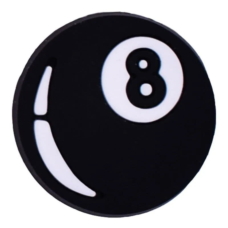 Pool Ball Black Number 8 Shoe Charm