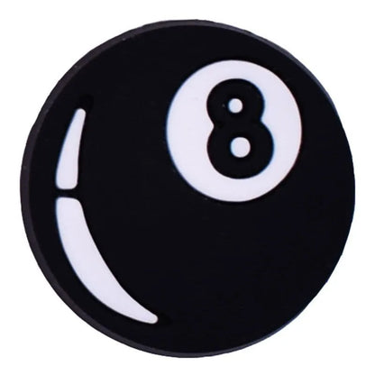 Pool Ball Black Number 8 Shoe Charm