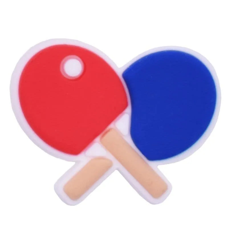 Table Tennis Crossed Bats Shoe Charm