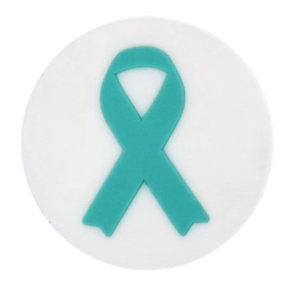 Ovarian Cancer Teal Badge Shoe Charm