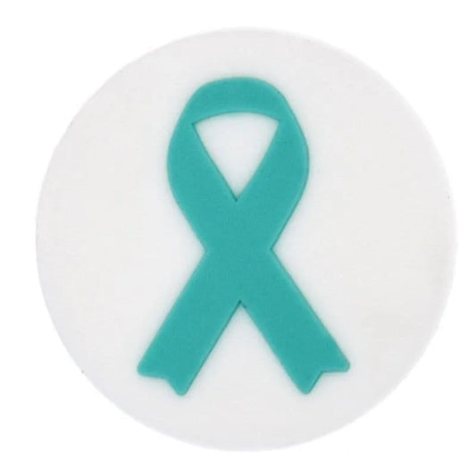 Ovarian Cancer Teal Badge Shoe Charm
