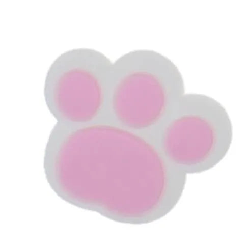 Pink On White Shaped Paw Print Small Shoe Charm
