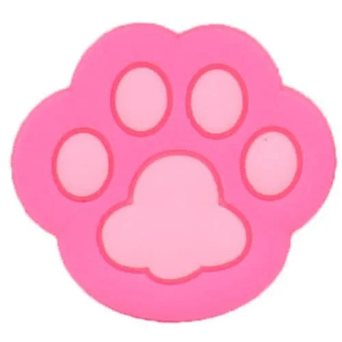 Pink On Dark Pink Shaped Paw Print Large Shoe Charm