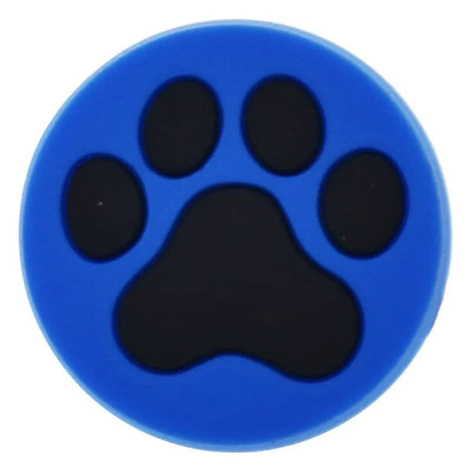 Black On Blue Round Paw Print Shoe Charm