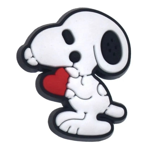 Love heart Snoopy shoe charm