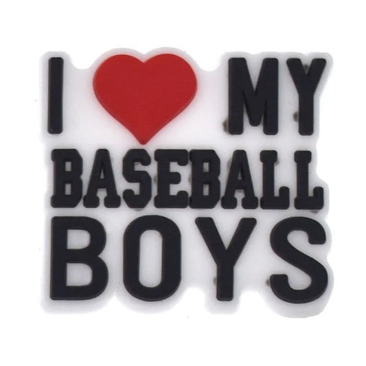 I Love My Baseball Boys Sign Logo Badge Baseball Shoe Charm