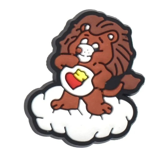 Crown heart bear shoe charm