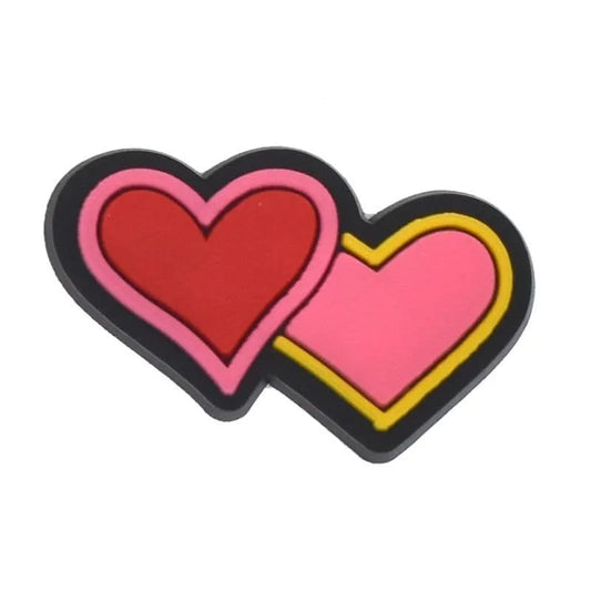 Twin hearts shoe charm