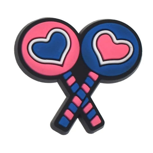 Hearts on sticks shoe charm