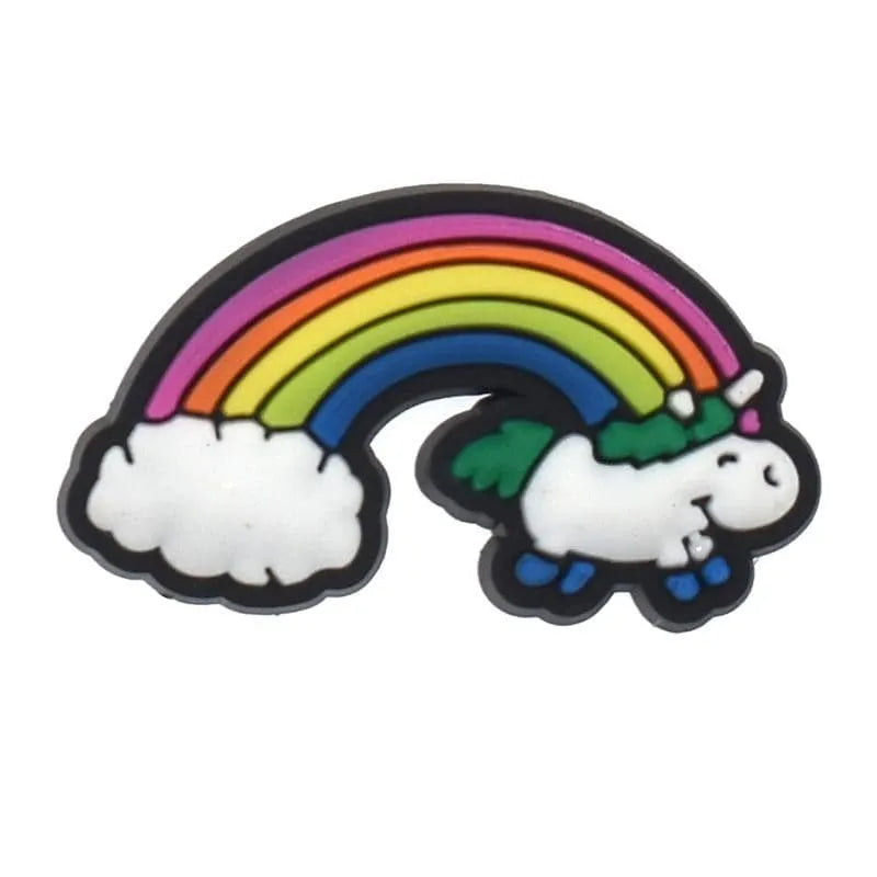 Rainbow With Cloud And Unicorn Shoe Charm