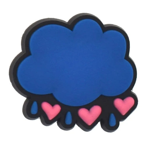 Blue Cloud Hearts Shoe Charm