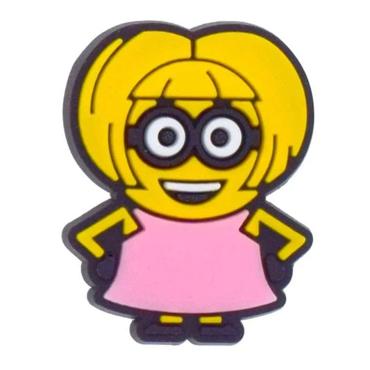 Pink Dress Girl Minions Shoe Charm
