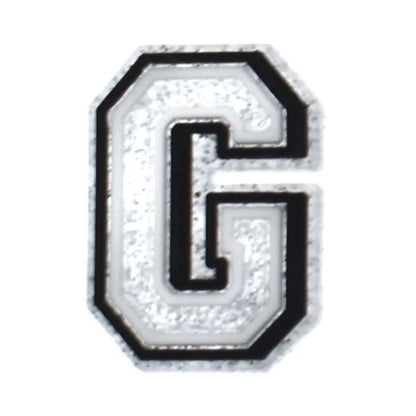 Shoe charm - A-Z  LETTERS, Speckled Silver with Black frame