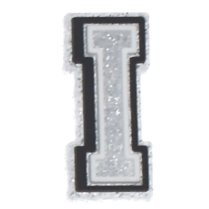 Shoe charm - A-Z  LETTERS, Speckled Silver with Black frame
