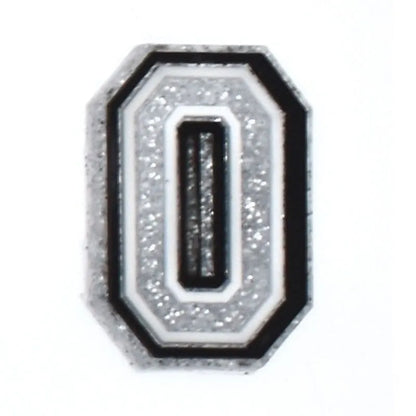 Shoe charm - A-Z  LETTERS, Speckled Silver with Black frame