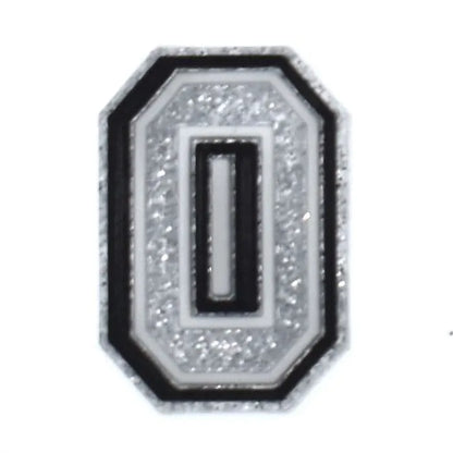 Shoe charm -NUMBERS, Speckled Silver with Black Frame