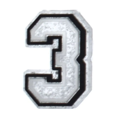 Shoe charm -NUMBERS, Speckled Silver with Black Frame