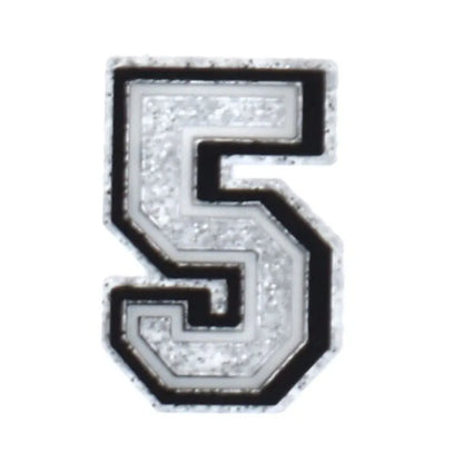 Shoe charm -NUMBERS, Speckled Silver with Black Frame