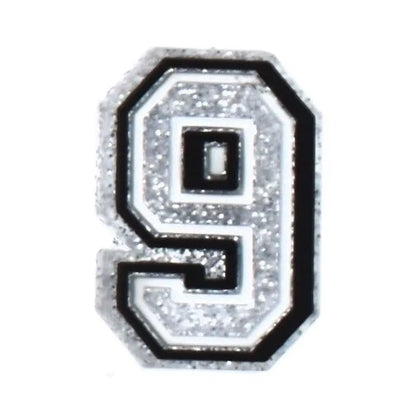 Shoe charm -NUMBERS, Speckled Silver with Black Frame