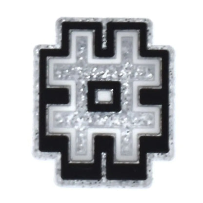 Shoe charm -NUMBERS, Speckled Silver with Black Frame