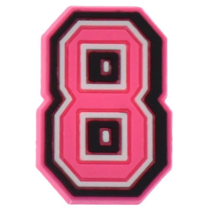 Shoe charm -NUMBERS, Pink with Black Frame