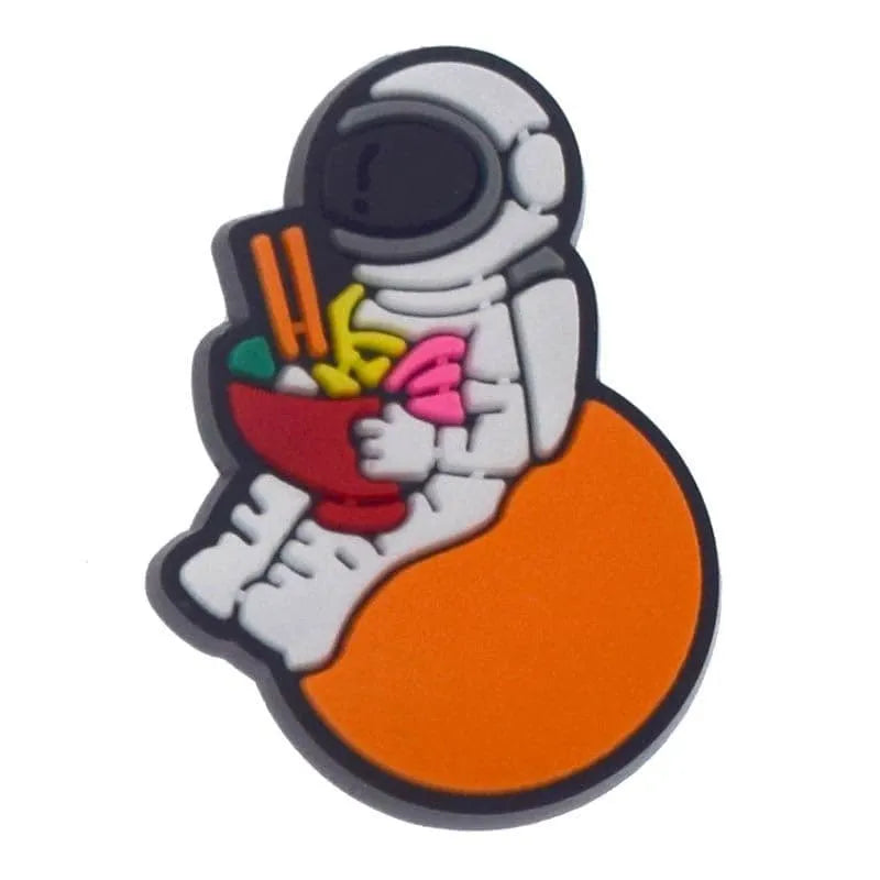 Astronaut Eating Noodles Shoe Charm