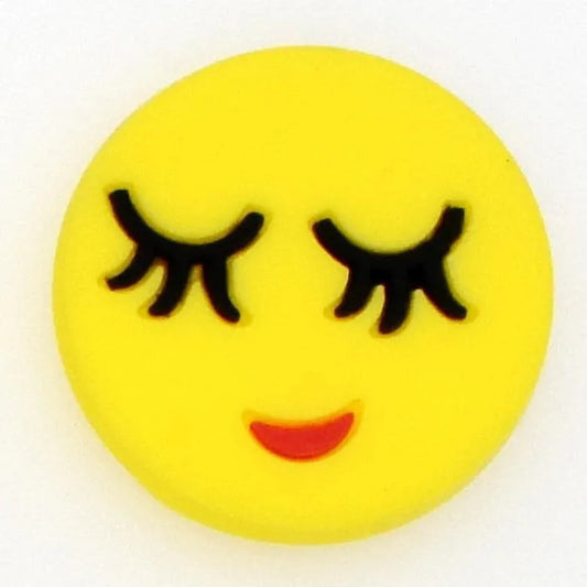 Emoji Closed Eyes Blush Shoe Charm