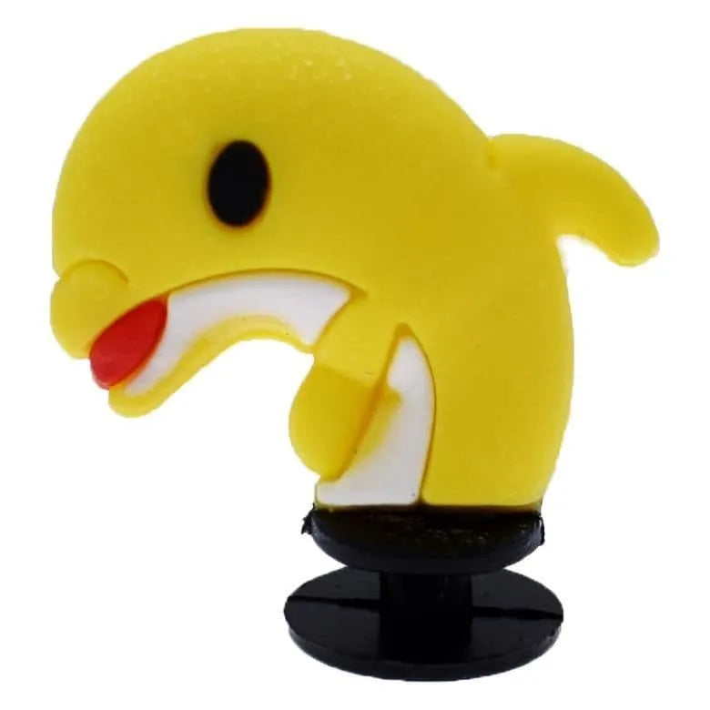 3D Dolphin smiles yellow shoe charm