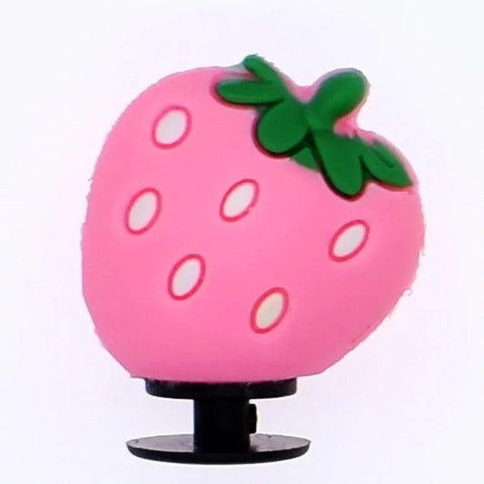 3D Strawberry pink shoe charm