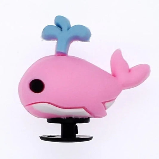 3D Whale pink shoe charm