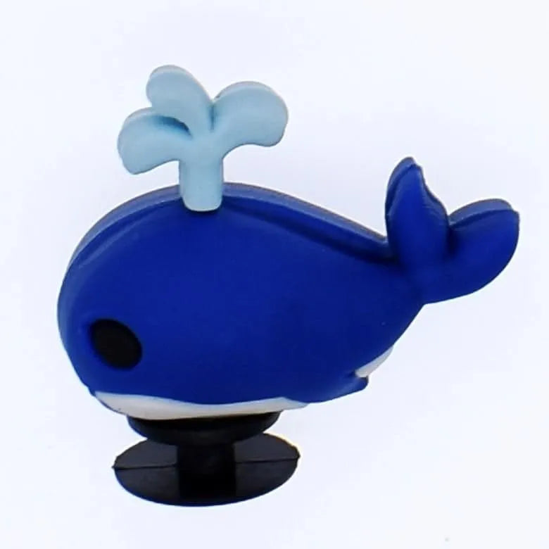 3D Whale blue shoe charm
