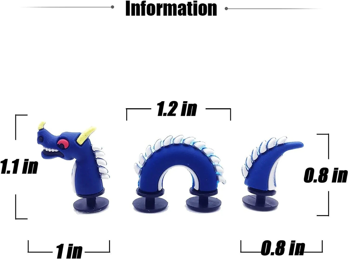 3D Dragon 3 parts blue shoe charm