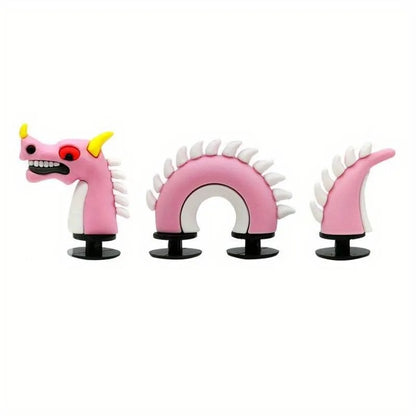3D Dragon 3 parts pink shoe charm