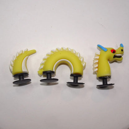 3D Dragon 3 parts yellow shoe charm