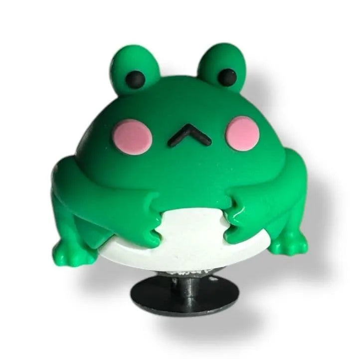 3D Frog green shoe charm