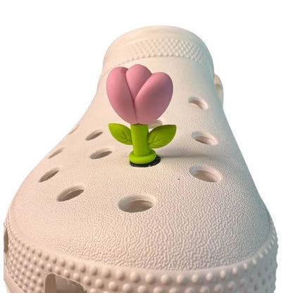 3D Pink flower shoe charm