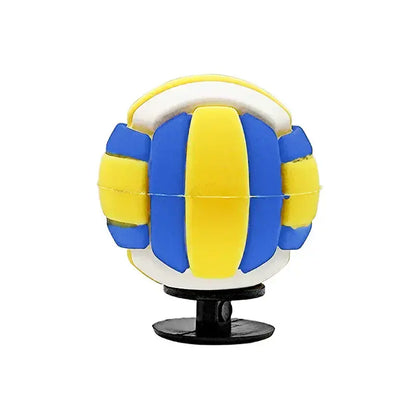 3D Football blue/white/yellow shoe charm