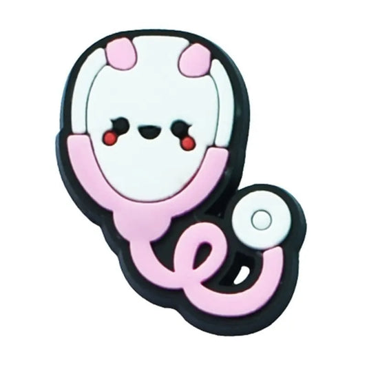 Pink Stethoscope Medical Care Shoe Charm