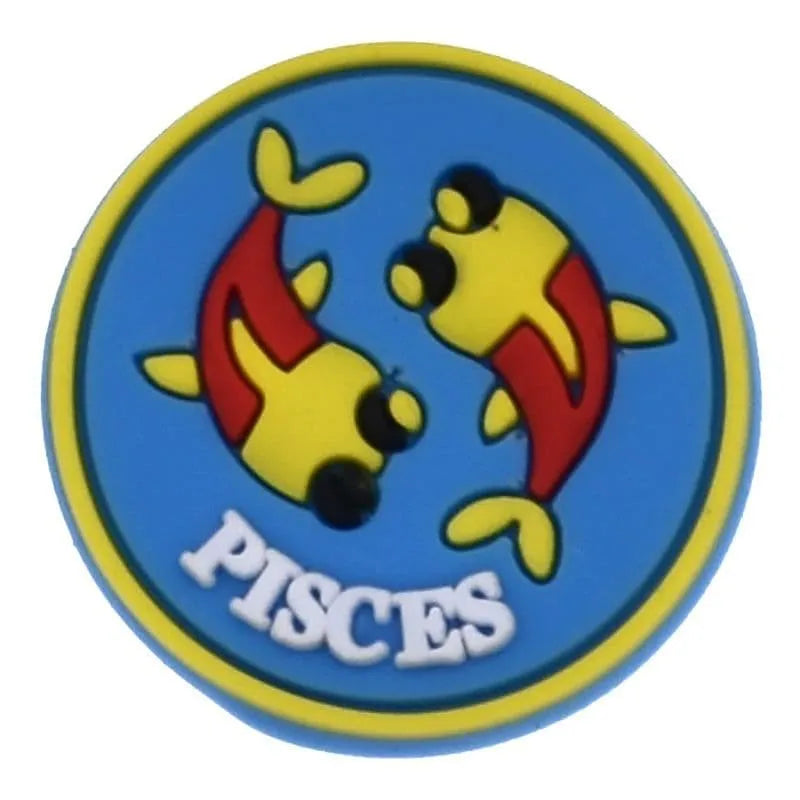 Pisces Round Badge Sign Logo Astrology Shoe Charm