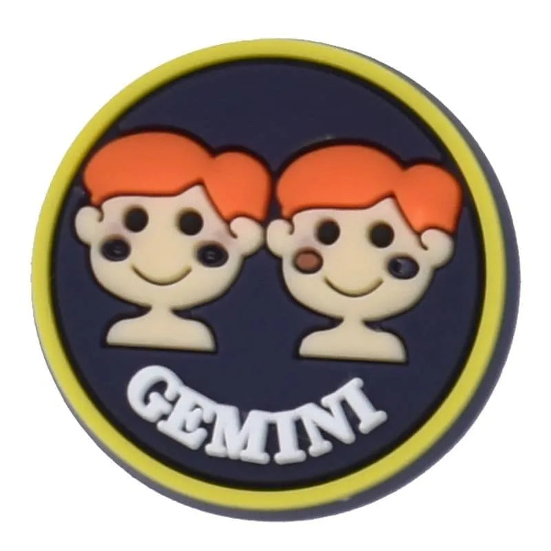 Gemini Round Badge Sign Logo Astrology Shoe Charm