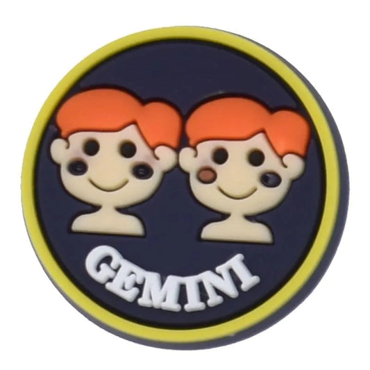 Gemini Round Badge Sign Logo Astrology Shoe Charm