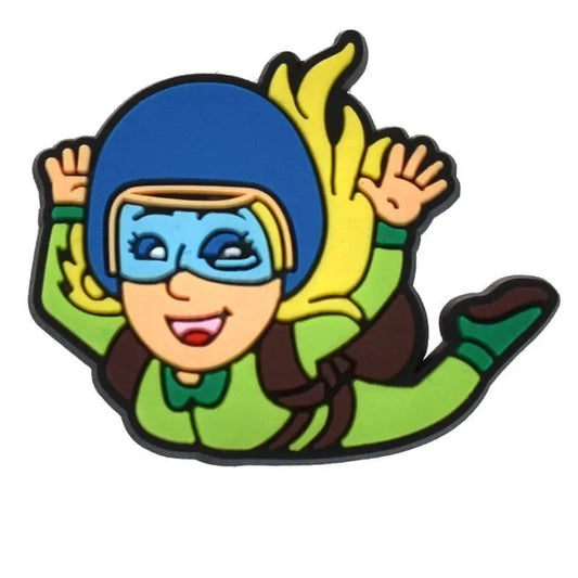 Freefall Girl Skydiving Shoe Charm