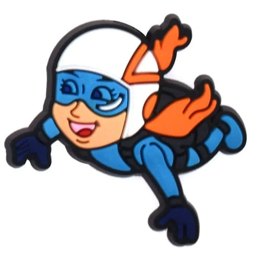 Freefall Boy Skydiving Shoe Charm