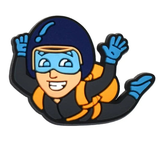 Freefall Super Fun Girl Skydiving Shoe Charm