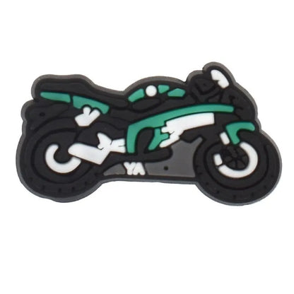 Motorbike Green Flash Shoe Charm