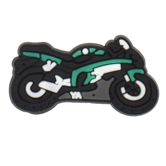 Motorbike Green Flash Shoe Charm